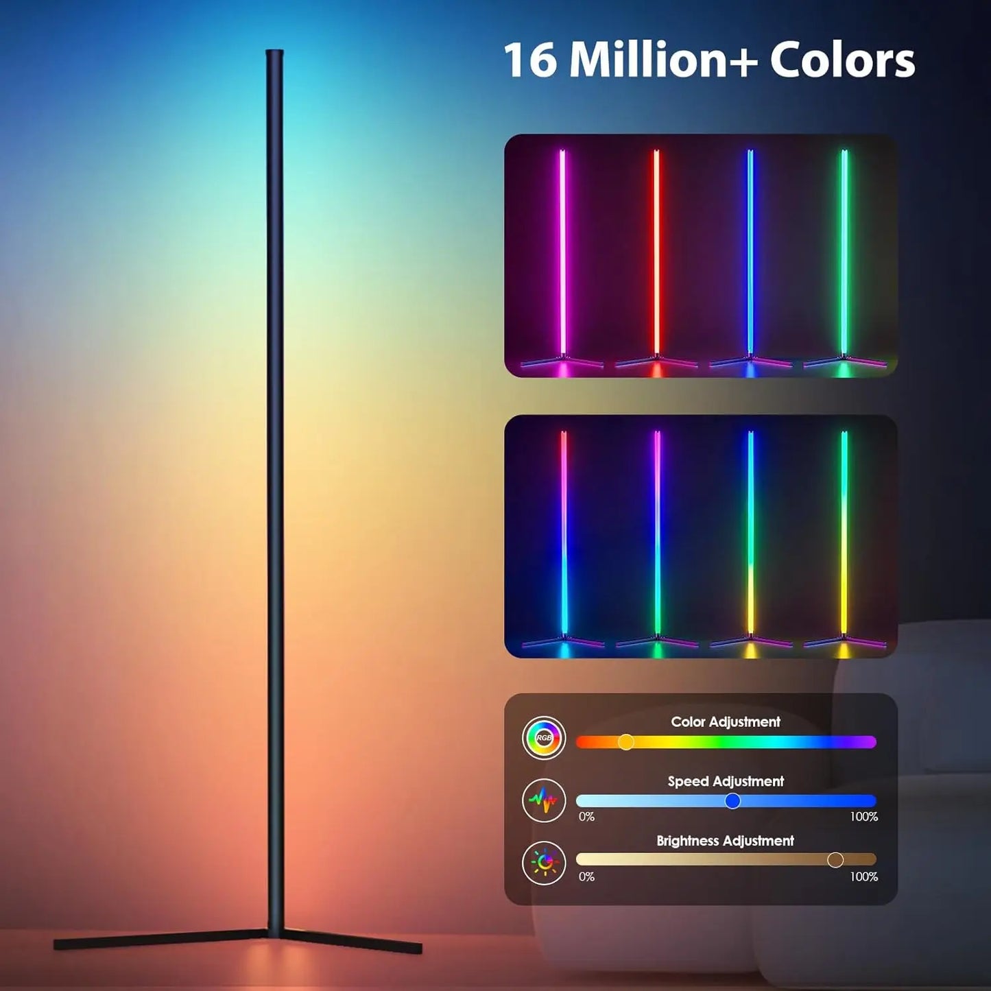 Lampadaire LED RGB Dream Color – Éclairage d’Ambiance Multicolore avec Synchronisation Musicale