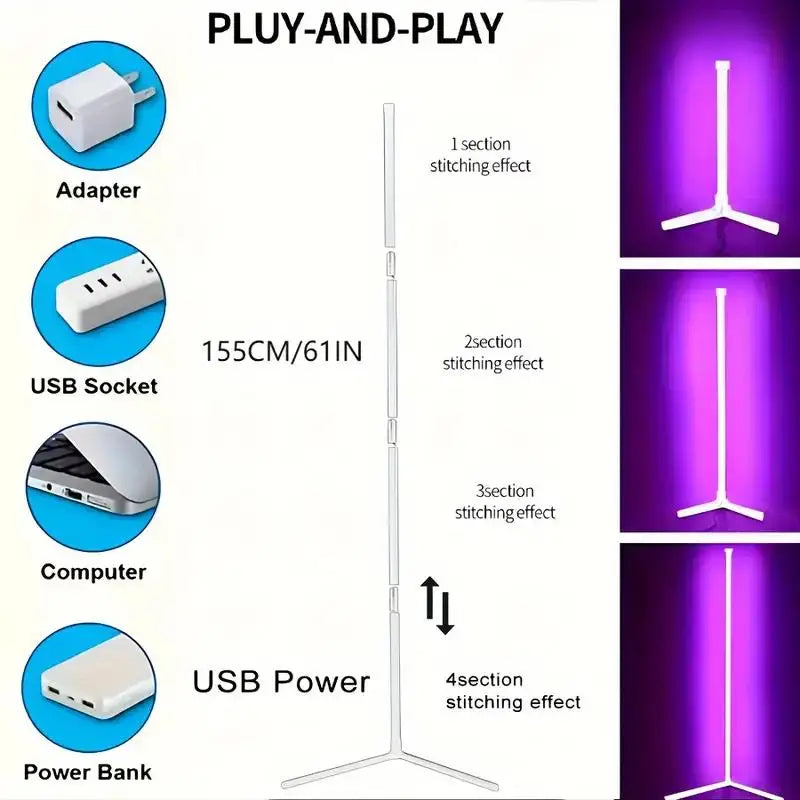 Lampadaire LED RGB Dream Color – Éclairage d’Ambiance Multicolore avec Synchronisation Musicale