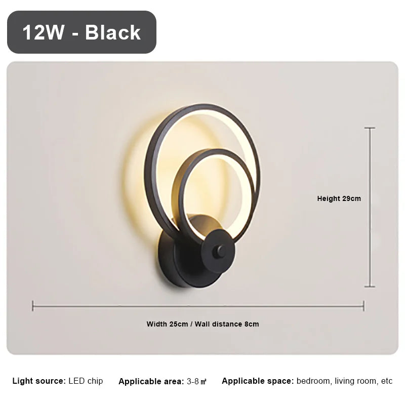 Applique Murale LED Minimaliste – Éclairage Moderne en Fer pour Salon, Couloir ou Chambre
