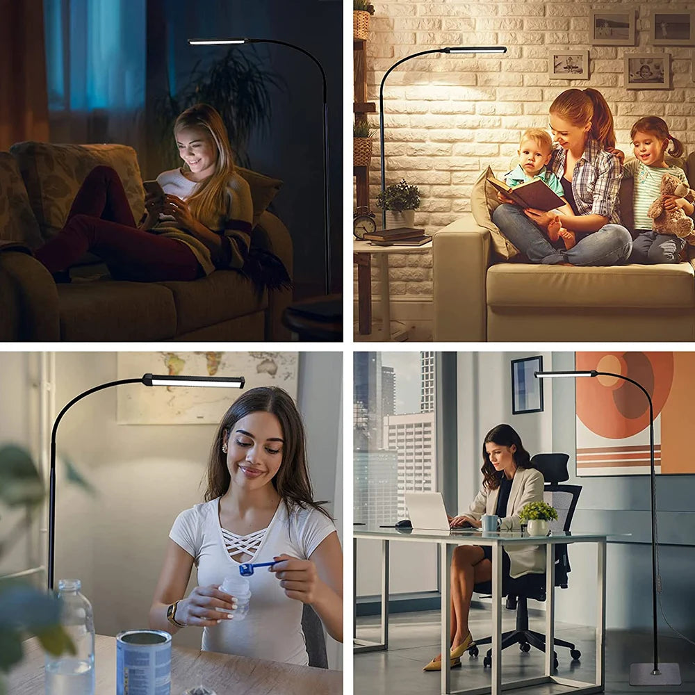 Lampadaire LED à Col de Cygne 360° – Intensité Réglable pour Salon, Chambre ou Bureau