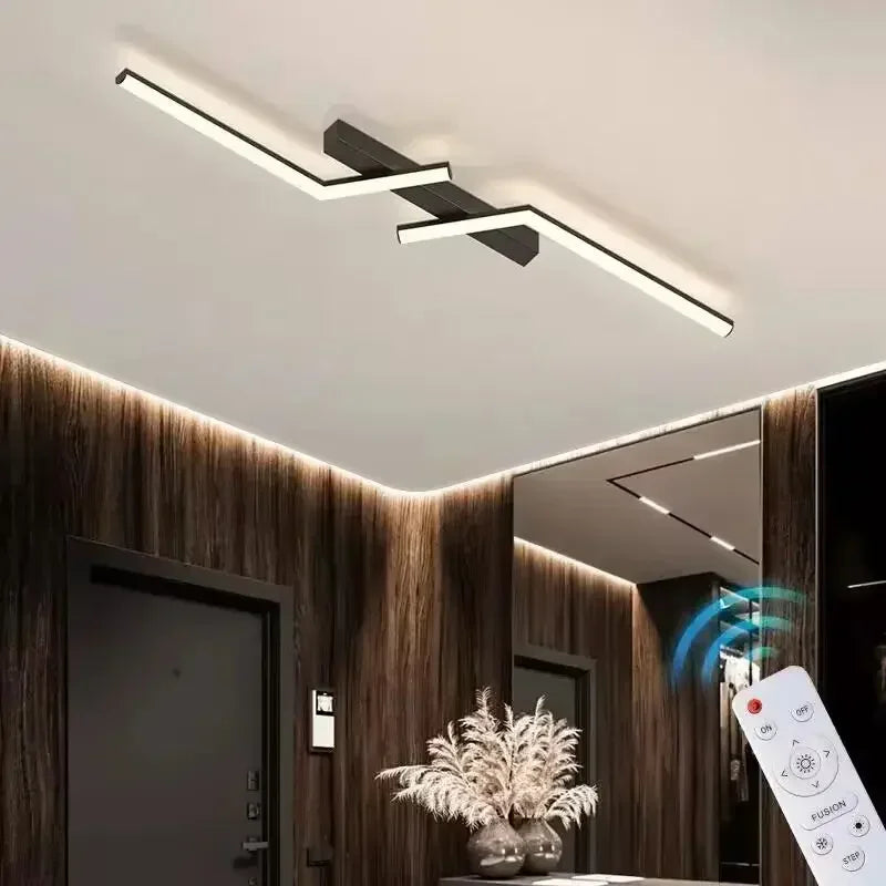 Plafonnier LED Moderne – Design Scandinave Noir pour Salon, Chambre ou Salle à Manger