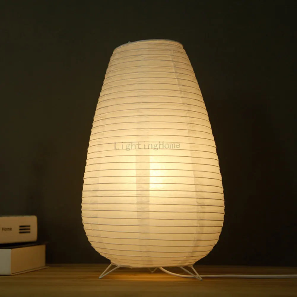 Lanterne nordique en papier Lampe de table Style japonais Moderne, Lampe de Chevet, Lampe de Nuit Blanche Chaude en LED Veilleuse