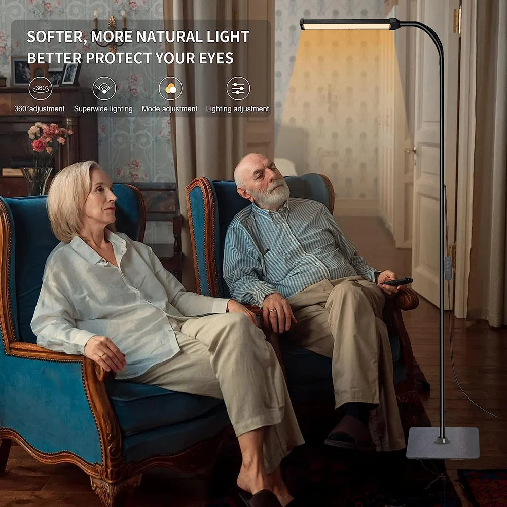 Lampadaire LED à Col de Cygne 360° – Intensité Réglable pour Salon, Chambre ou Bureau