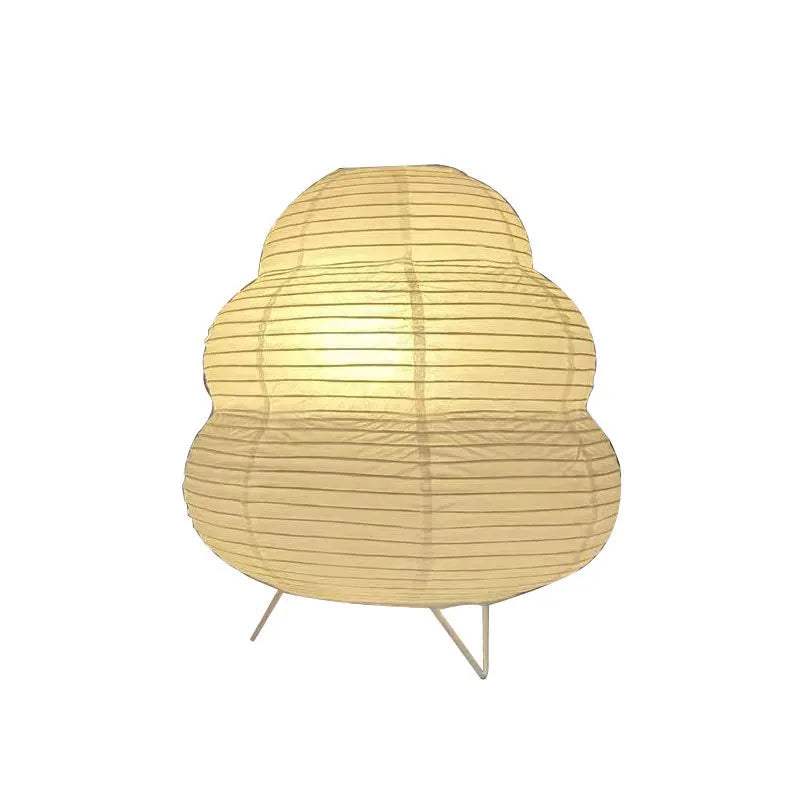 Lanterne nordique en papier Lampe de table Style japonais Moderne, Lampe de Chevet, Lampe de Nuit Blanche Chaude en LED Veilleuse