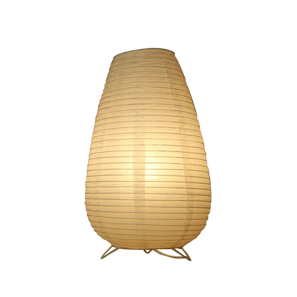 Lanterne nordique en papier Lampe de table Style japonais Moderne, Lampe de Chevet, Lampe de Nuit Blanche Chaude en LED Veilleuse