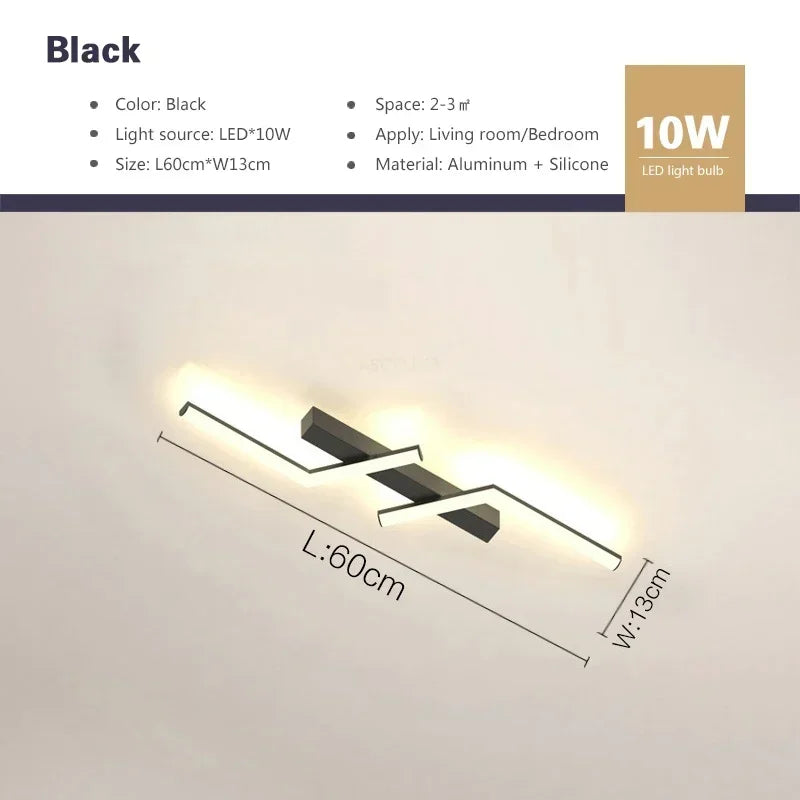 Plafonnier LED Moderne – Design Scandinave Noir pour Salon, Chambre ou Salle à Manger