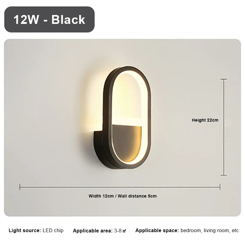 Applique Murale LED Minimaliste – Éclairage Moderne en Fer pour Salon, Couloir ou Chambre