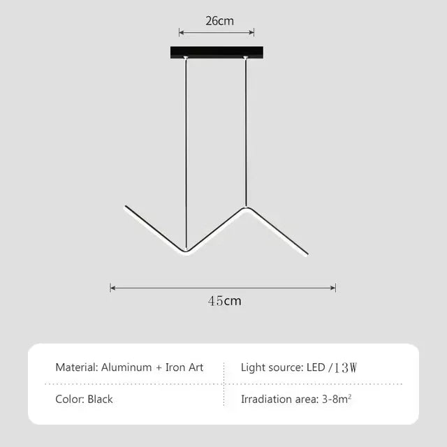 Lustre LED moderne noir pour salLustre LED Moderne Noir & Doré – Suspension Minimaliste pour Salon ou Chambreon, chambre à coucher, luminaire minimaliste, éclairage d'intérieur, décoration de la maison