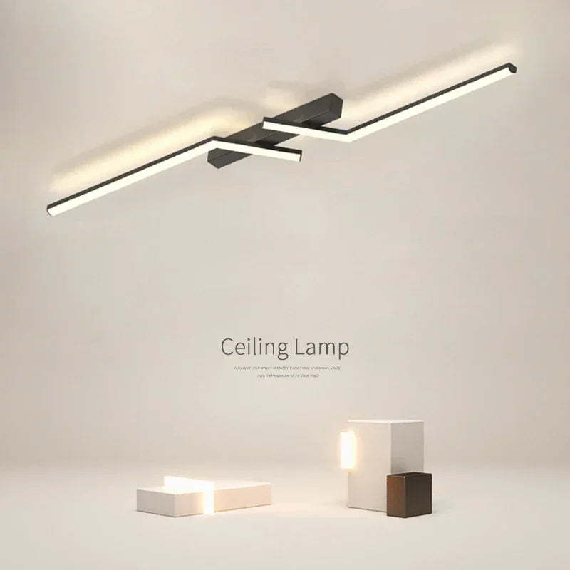 Plafonnier LED Moderne – Design Scandinave Noir pour Salon, Chambre ou Salle à Manger