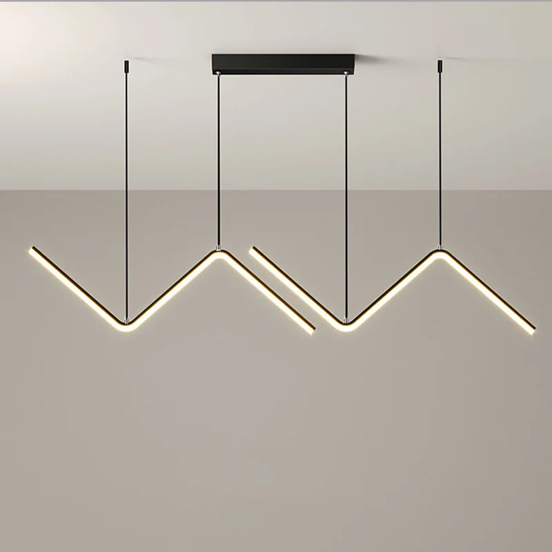 Lustre LED moderne noir pour salLustre LED Moderne Noir & Doré – Suspension Minimaliste pour Salon ou Chambreon, chambre à coucher, luminaire minimaliste, éclairage d'intérieur, décoration de la maison
