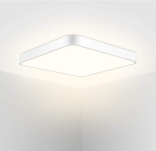 Plafonnier LED Carré MARPOU – 18W à 48W, 3 Couleurs, Éclairage 360° pour Salle de Bain, Cuisine ou Chambre