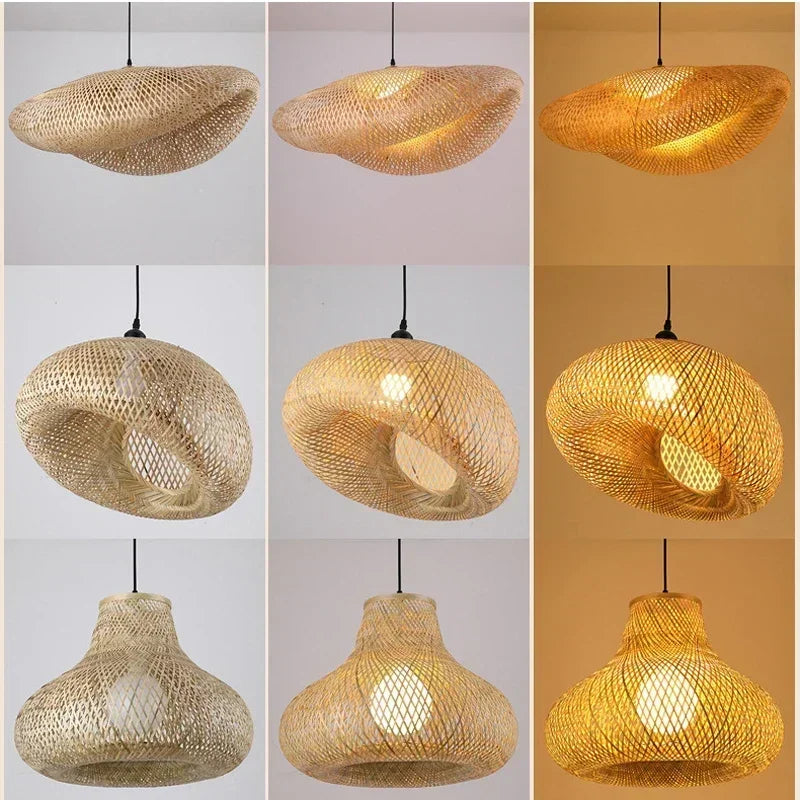 Suspensions Bambou & Rotin – Luminaires Tressés à la Main pour Salle à Manger, Salon ou Chambre