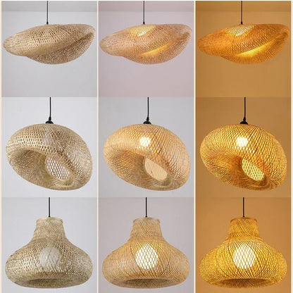 Suspensions Bambou & Rotin – Luminaires Tressés à la Main pour Salle à Manger, Salon ou Chambre