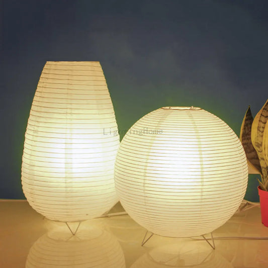 Lampe de Table Style Japonais – Lanterne en Papier Nordique LED pour Salon, Chambre ou Bureau