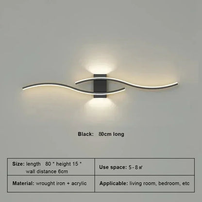 Applique murale LED minimaliste à bande, dimmable et design. Parfaite pour salon, chambre, bureau ou salle de bain. Installation murale facile, lumière douce et moderne.