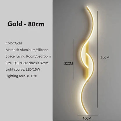 Applique murale LED moderne en aluminium, design bande longue. Éclairage haut et bas pour chambre ou salon. Ampoules incluses, montage mural facile, certifiée CE & RoHS.