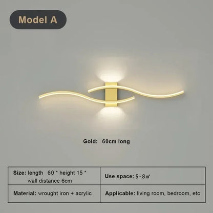 Applique murale LED minimaliste à bande, dimmable et design. Parfaite pour salon, chambre, bureau ou salle de bain. Installation murale facile, lumière douce et moderne.