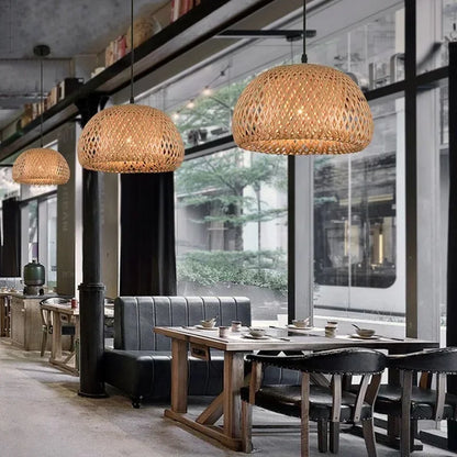 Suspensions Bambou & Rotin – Luminaires Tressés à la Main pour Salle à Manger, Salon ou Chambre