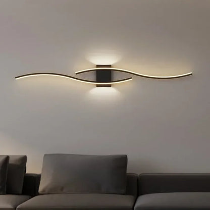 Applique murale LED minimaliste à bande, dimmable et design. Parfaite pour salon, chambre, bureau ou salle de bain. Installation murale facile, lumière douce et moderne.