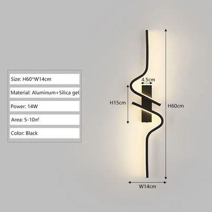 Applique Murale LED Moderne à Bande Longue – Éclairage Haut et Bas pour Chambre, Couloir ou Bureau