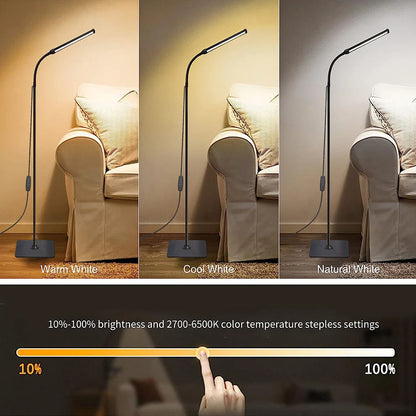 Lampadaire LED à Col de Cygne 360° – Intensité Réglable pour Salon, Chambre ou Bureau