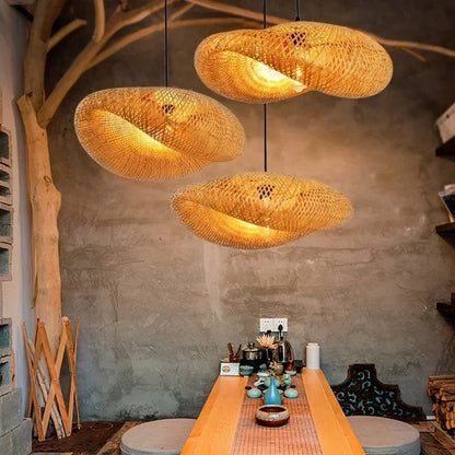 Suspensions Bambou & Rotin – Luminaires Tressés à la Main pour Salle à Manger, Salon ou Chambre