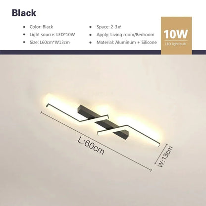 Plafonnier LED Moderne – Design Scandinave Noir pour Salon, Chambre ou Salle à Manger