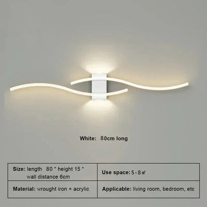 Applique murale LED minimaliste à bande, dimmable et design. Parfaite pour salon, chambre, bureau ou salle de bain. Installation murale facile, lumière douce et moderne.
