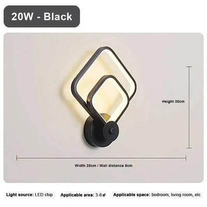 Applique Murale LED Minimaliste – Éclairage Moderne en Fer pour Salon, Couloir ou Chambre