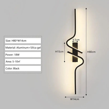 Applique Murale LED Moderne à Bande Longue – Éclairage Haut et Bas pour Chambre, Couloir ou Bureau