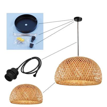 Suspensions Bambou & Rotin – Luminaires Tressés à la Main pour Salle à Manger, Salon ou Chambre