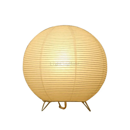 Lanterne nordique en papier Lampe de table Style japonais Moderne, Lampe de Chevet, Lampe de Nuit Blanche Chaude en LED Veilleuse