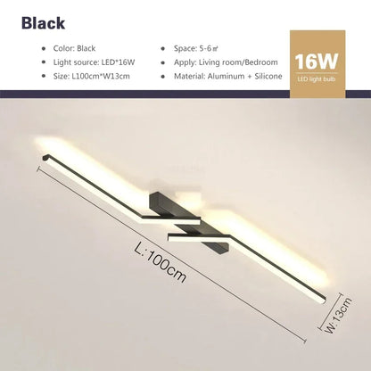Plafonnier LED Moderne – Design Scandinave Noir pour Salon, Chambre ou Salle à Manger